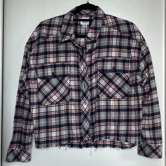 BDG Cropped Plaid Flannel - Picture 1 of 4